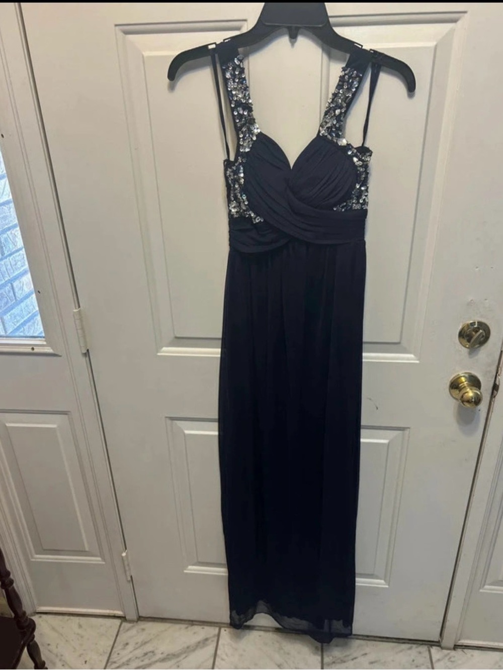 Trixxi Navy Blue Beaded Maxi Dress